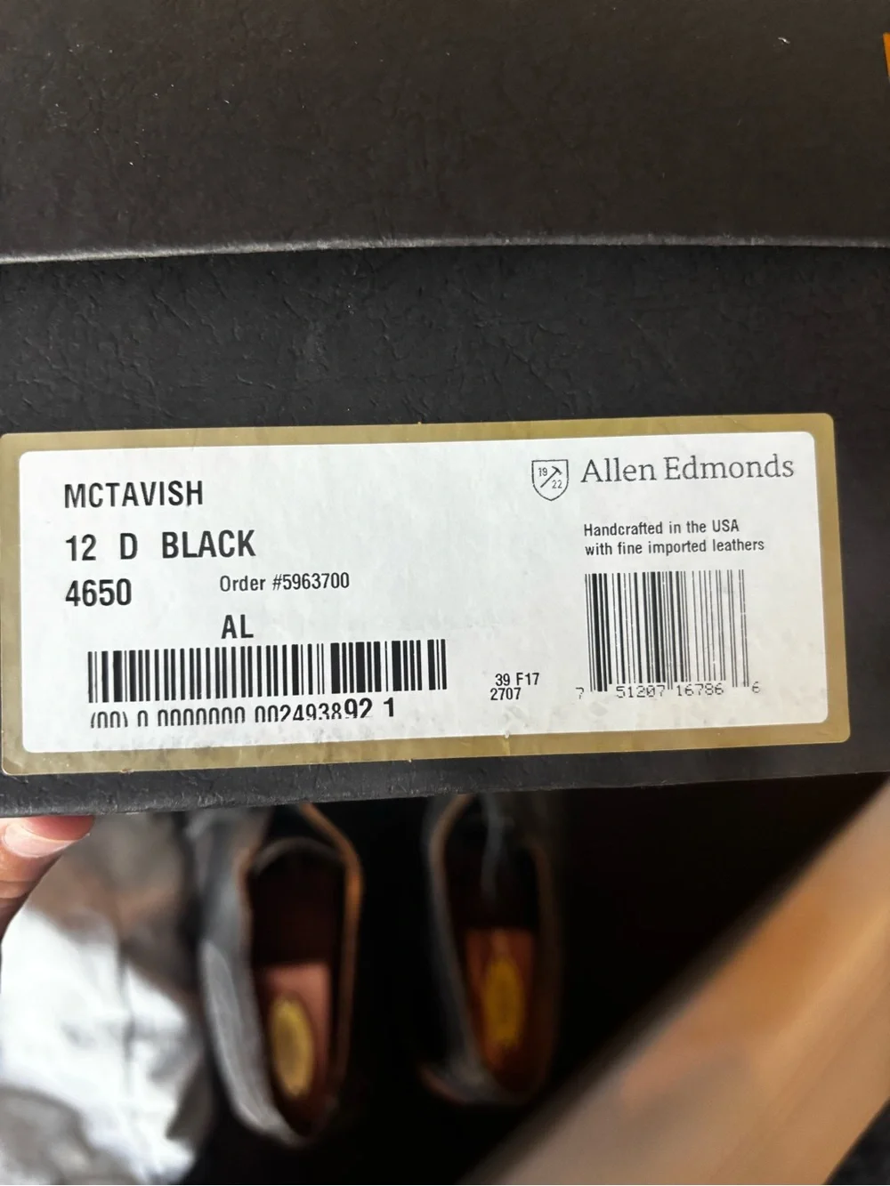 Allen Edmonds Black McTavish shoes size 12 D